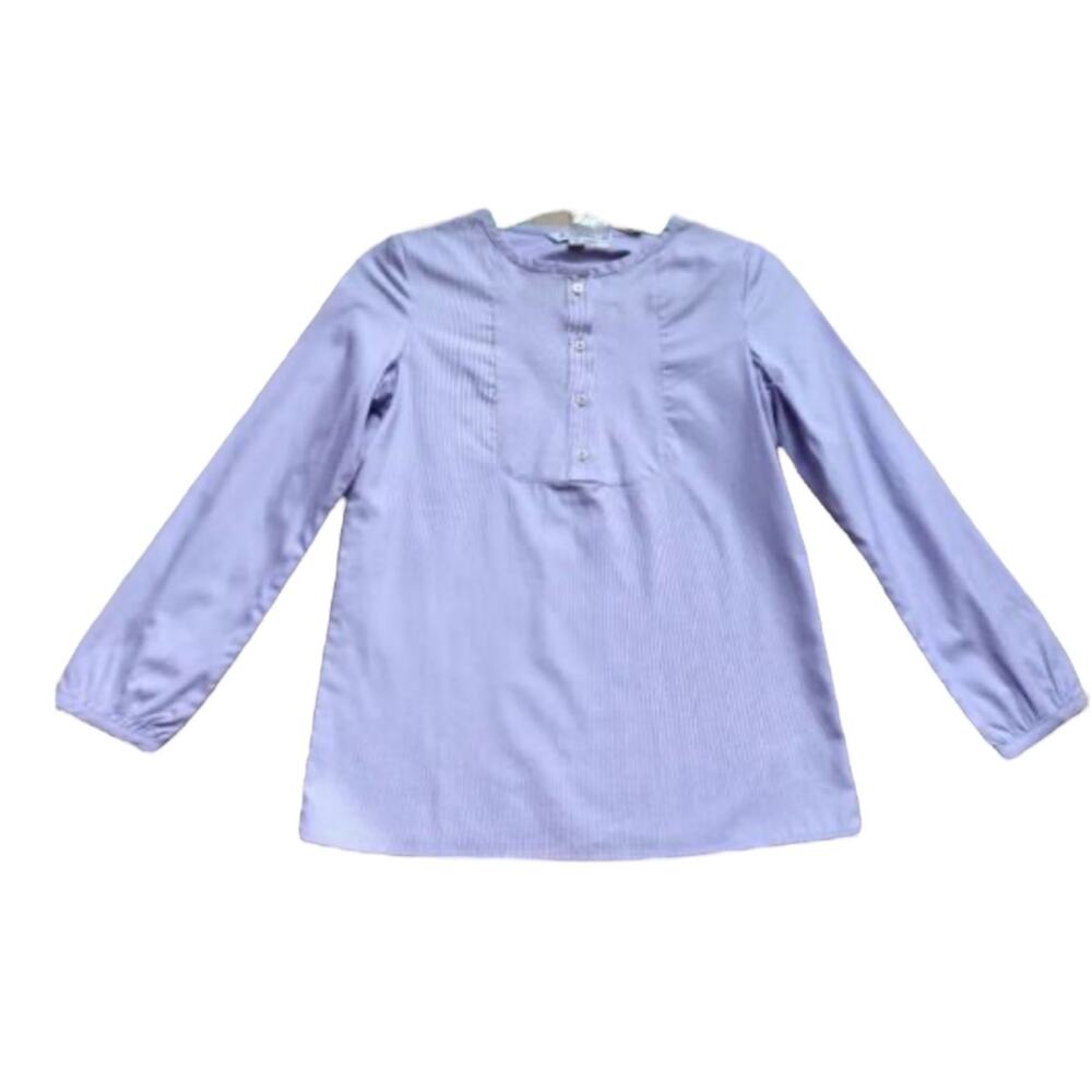 Brooks Brothers Purple Lavender Thin PinStripe - Girls Cotton Blouse Sz 12 NWOT
